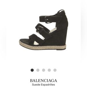 Belenciaga Black Suede wedge size 38